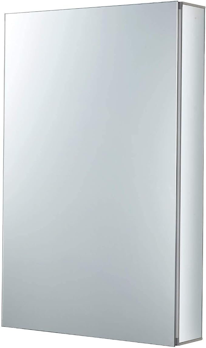 Bathroom Medicine Cabinet, Aluminum, Recessed/Surface Mount, 20" x 30", Right/Left Hinged, Mirrored Interior