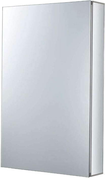 Bathroom Medicine Cabinet, Aluminum, Recessed/Surface Mount, 20" x 30", Right/Left Hinged, Mirrored Interior