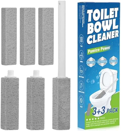 6 Packs Pumice Stone Toilet Bowl Cleaner, Pumice Stone for Cleaning, Powerfully Cleans Hard Water Rings, for Cleaning Toilets, Bathtubs, Grills, Swimming Pools, Sinks