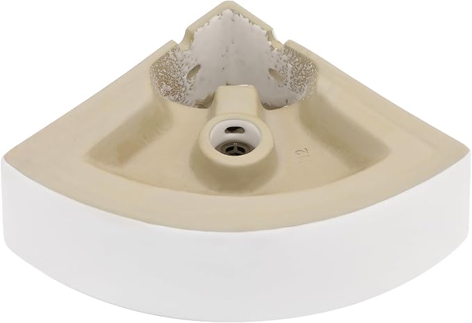 Lordear Wall Mount Corner Bathroom Sink 18 Inch White Ceramic Washing Basin Sector Wall Mount Sink for Small Bathrooms.