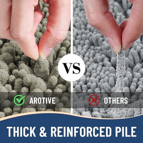 Arotive Bathroom Rugs Mat 30x20, Soft Absorbent Chenille Shaggy Bath Mat