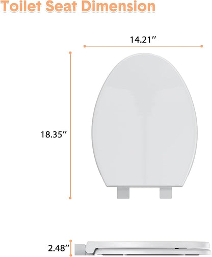 Round Toilet Seat with Toddler Seat Built-In, American Standard, Slow Close Lid, Quick Release Hinges, Non-Slip Bumpers, Easy Install & Clean, Never Loosens Design