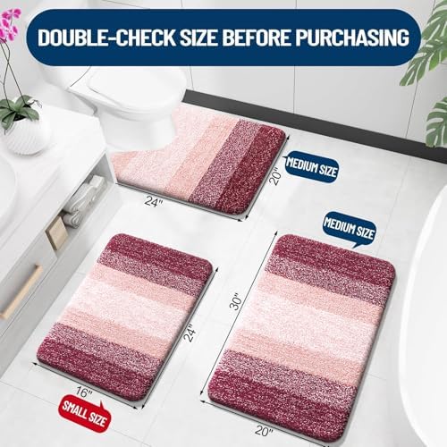 OLANLY Luxury Toilet Rugs U-Shaped 24x20, Soft Absorbent Microfiber Mat