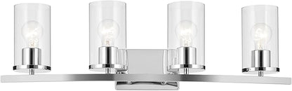 Kichler Crosby 31.25" 4-Light Vanity Light with Clear Glass in Chrome, for Bathroom, (31.25 x 8.75), 45498CHCLR