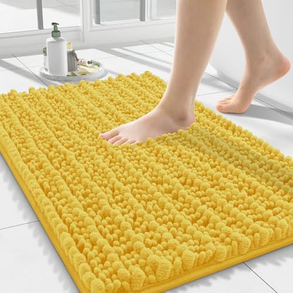 Smiry Bathroom Rugs 24X16, Extra Soft Rubber Backing Chenille Bath Mats