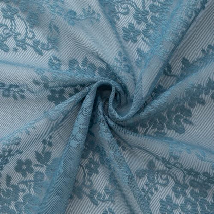 Slate Blue Lace Shower Curtain 72x84 Inch, Extra Long 84 Inches Long