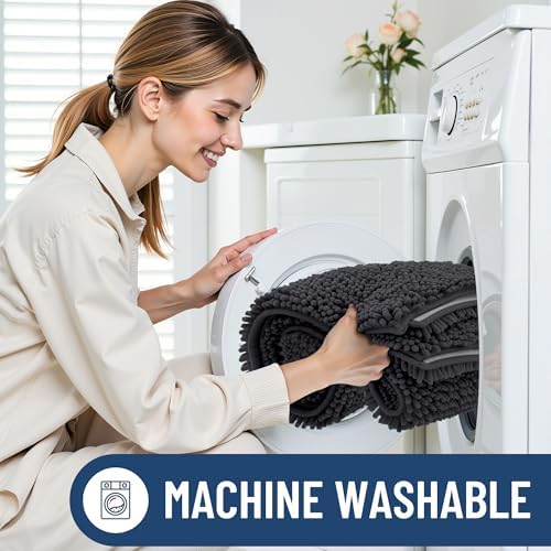 Smiry Bathroom Rugs 40X24, Luxury Chenille Extra Soft Absorbent Bath Mat