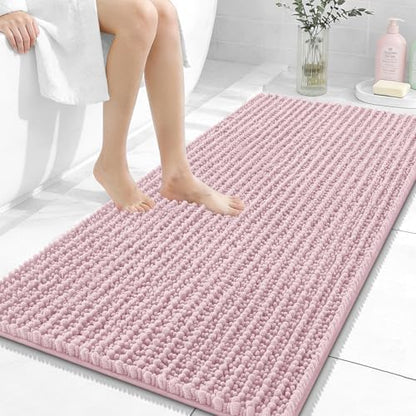 OLANLY Bathroom Runner Rugs 47x24, Thick Soft Absorbent Chenille Bath Rugs