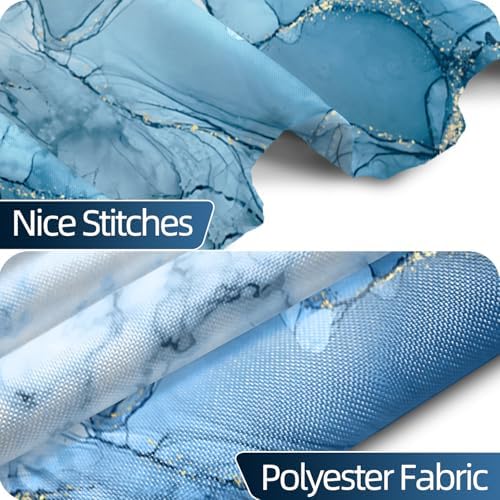 Light Blue Marble RV Stall Waterproof Shower Curtain 60x72 inches