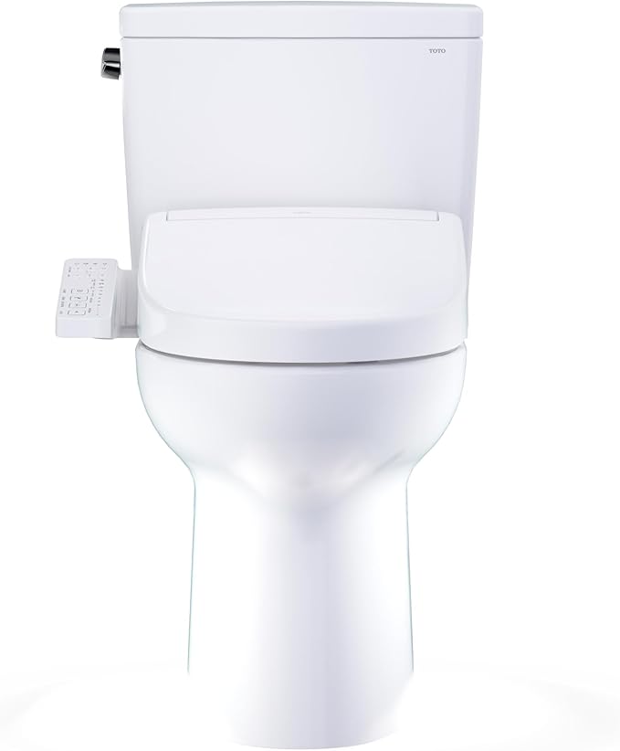 TOTO® Drake® WASHLET®+ Two-Piece Elongated 1.28 GPF TORNADO FLUSH® Toilet with S2 Bidet Seat, Cotton White - MW7763346CEG#01