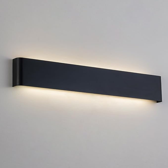 2 Pack 32.6in LED Bathroom Vanity Light, 32W Hardwired Fixture | 5 CCT Adjustable 3000K-6500K. Modern Black Wall Mounted Bathroom Light Fixture. Vanity Lights for Bathroom Over Mirror.