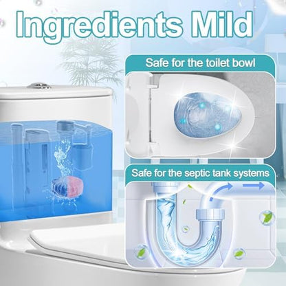 Msvvko Toilet Bowl Cleaner Tablets 40 Packs, Two Colors Toilet Bowl Cleaners with Sustained-Release Technology, Keep Bathroom Toilet Stain Free and Prevent Limescale Buildup, 106oz
