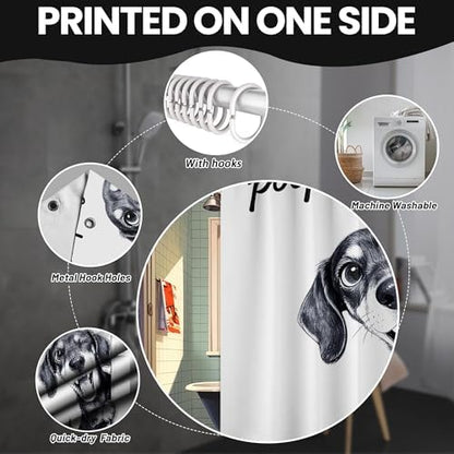 Small Stall Shower Curtain Rv Cute Dog, 48 x 72 Inchs