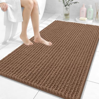 OLANLY Large Bathroom Rugs 44x32, Thick Soft Absorbent Chenille Bath Rugs