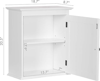 Spirich Small Bathroom Wall Cabinet, Wall Mounted Storage Cabinet, Medicine Cabinet Organizer for Bathroom, Kitchen, Living Room, White