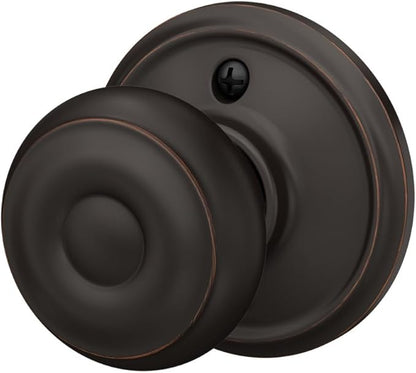 Schlage F10 GEO 716 Georgian Door Knob, Hall & Closet Passage Lock, Aged Bronze