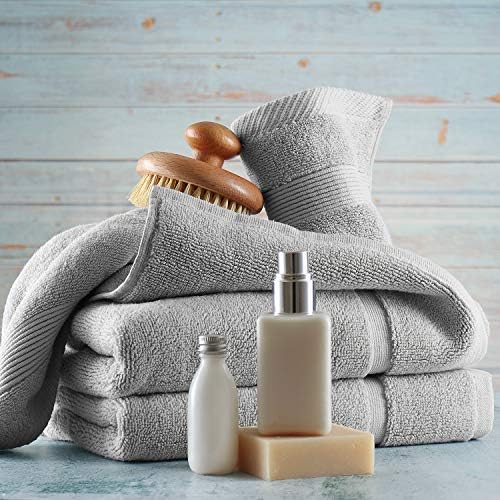 Hearth & Harbor Bath Mat Towels - 100% Ring Spun Cotton Luxury Bath Mat Floor Towels - Ultra Soft & Highly Absorbent Bath Towels Set of 4 - Gray