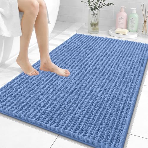 OLANLY Large Bathroom Rugs 40x32, Thick Soft Absorbent Chenille Bath Rugs