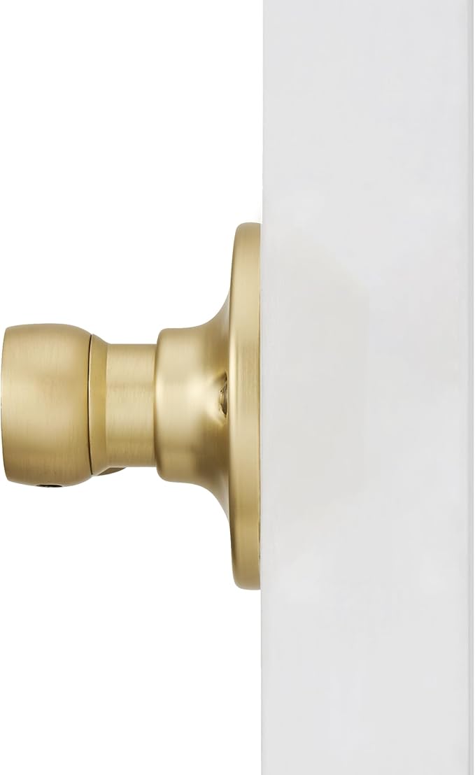 Design House Springdale One-Sided Non-Turning Dummy Door Lever, Satin Gold, Decorative Interior Door Handle for Closet, Pantry, and French Doors, Reversible Surface Mount Hardware, 728873 | Surface, Transitional, Brass, Hardware, 728873