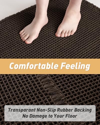 Upgraded Waffle Bath Mat Ultra Absorbent Non Slip Bathroom Mat, 18" x 30"