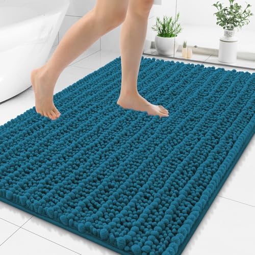 Smiry Bathroom Rugs 48X32, Extra Soft Rubber Backing Chenille Bath Mats