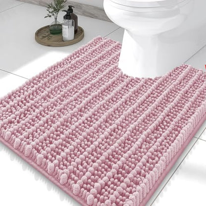 Smiry Bathroom Toilet Rugs U Shaped 24X20, Chenille Bath mats for Toilet