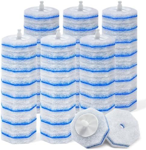 50 Count Disposable Toilet Wand Refills 3-Layer Brush Heads