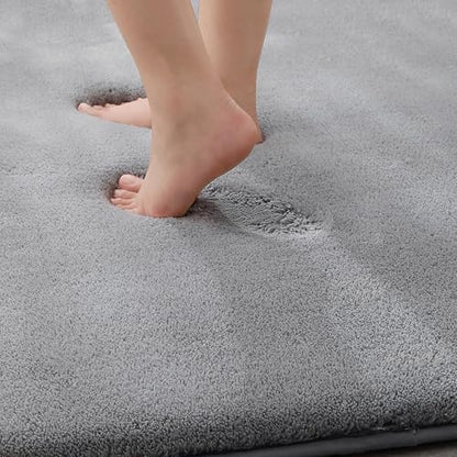 MINIDEAR Bathroom Rugs 47x24 Dark Gray - Thick Memory Foam Bath Mat, Ultra Soft & Plush Fluffy, Non-Slip, Quick Dry, Absorbent Washable Floor Microfiber Mat for Tub, Home Decor Accessories