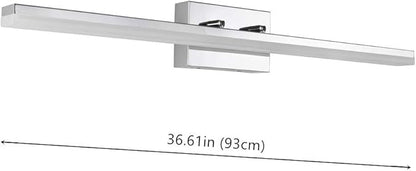 mirrea 36in Modern LED Vanity Light for Bathroom Lighting Dimmable 36w Chromed (Warm White 3000K)