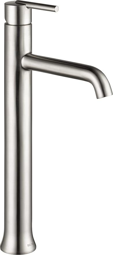 Delta Trinsic Vessel Sink Brushed Nickel Bathroom Faucet 1 Hole, Single Hole Bathroom Sink Faucet for Vanity, Stainless 759-SS-DST
