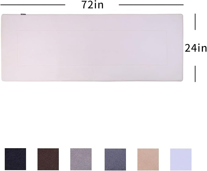 Soft Hallway Runner Rug,Washable Floor Rugs, Non Slip Memory Foam Rug,Super Water Absorption, Suitable for Bathroom Mat, Entrance,Kitchen, Living Room Decor(2x6ft White)