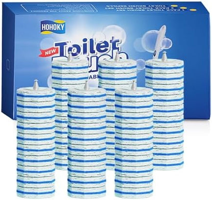 60pc Refills Disposable Toilet mats Brush Cleaning System, Toilet Cleaning Brush, 60 Replacement Brush Heads, No Handle or Base，Toliet Refills,Toilet Bowl Clean Refill Pads,Toilet Scrubber Refill