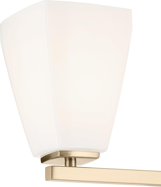 Kichler Marant 21.25" 3-Light Vanity Light with Opal Glass in Champagne Bronze, for Bathroom, Powder Room, Over a Mirror, (21.25" W x 9.5" H), 55216CPZ