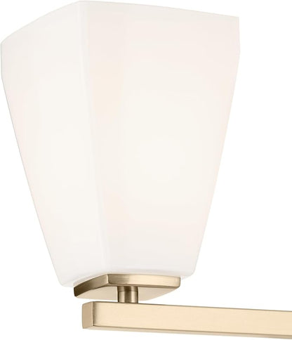 Kichler Marant 21.25" 3-Light Vanity Light with Opal Glass in Champagne Bronze, for Bathroom, Powder Room, Over a Mirror, (21.25" W x 9.5" H), 55216CPZ