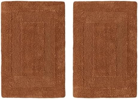 COTTON CRAFT Bath Rugs - 2 Pack Large 20x30 Soft Plush Bath Mats - Mocha