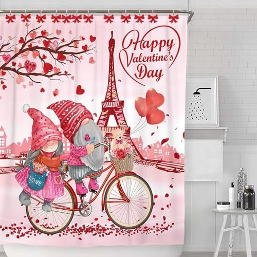 CHICTIE Decorative Shower Curtain Hooks, Bow Knot Shower Curtain Rings Hooks for Bathroom Baby Kids Room Rustproof Shower Hooks (Red)
