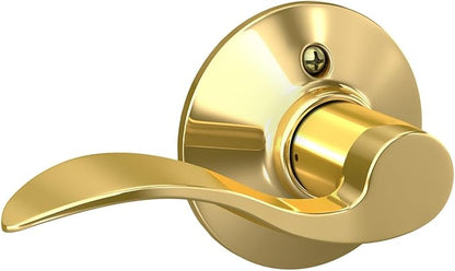 Schlage F170 ACC 605 RH Right Handed Accent Door Lever, One Sided Non-Turning Dummy Door Handle, Bright Brass