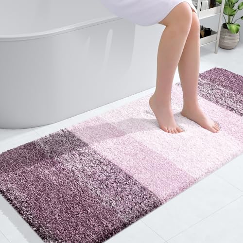 OLANLY Bathroom Runner Rug 54x24, Extra Soft Absorbent Microfiber Bath Rugs