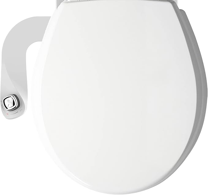 Bio Bidet Cassel Bidet Bundle, Slow-Close Never Loosen Toilet Seat with Perfect Fit, Fresh Water Spray, Non-Electric, Easy to Install Bidet, ROUND, White