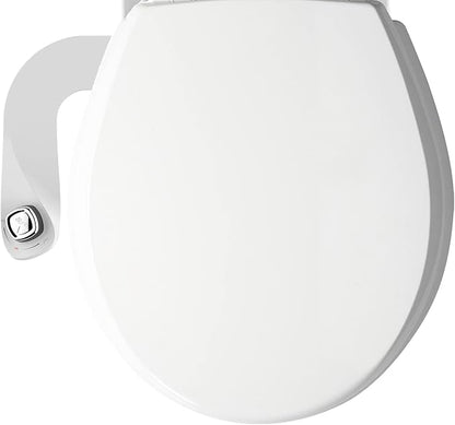 Bio Bidet Cassel Bidet Bundle, Slow-Close Never Loosen Toilet Seat with Perfect Fit, Fresh Water Spray, Non-Electric, Easy to Install Bidet, ROUND, White