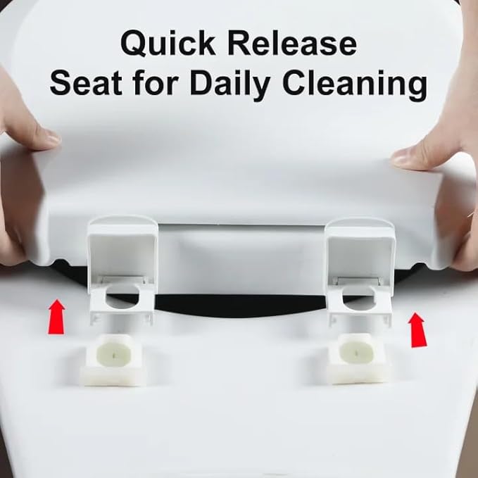 Angol Shiold 2-Pack Round Toilet Seat Soft Close & Quick Release, White Plastic Toilet Seats Cover Rust-Proof(16.5",Modern)