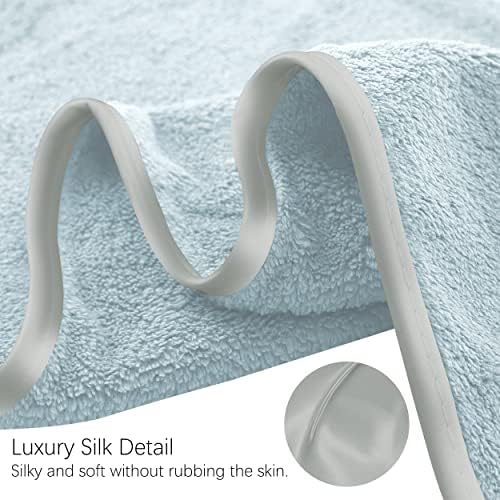 TENSTARS Silk Hemming Bath Towels for Bathroom Clearance - 27 x 55 inches - Light Thin Quick Drying - Soft Microfiber Absorbent Towel for Bath Fitness, Sports, Yoga, Travel, Gym - 2 Pack, Light Teal