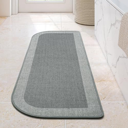 YDKGL Bathroom Runner Rug, Long Thin Bath Mat Fit Under Door, Grey 17x47