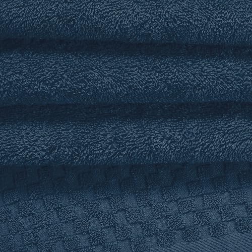 MyOwn Ultra Soft 3 Pack Cotton Towel Set, Contains a Bath Towels 28x55 inch, a Hand Towels 16x24 inch & a Wash Coths 12x12 inch, Ideal Everyday use, Compact & Lightweight - Mineral Blue