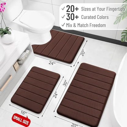 OLANLY Memory Foam Long Bathroom Rugs Runner 59x24, Super Soft Absorbent