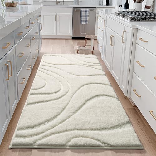 DEXDE Bathroom Rugs Runner Non Slip Bath Mats for Floor Shower 24x47 White