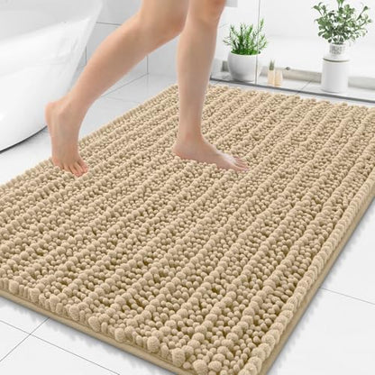Smiry Bathroom Rugs 50X30, Extra Soft Rubber Backing Chenille Bath Mats