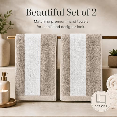 Decorative Hand Towels Set of 2 - Soft Boho Cotton for Bathroom or Kitchen