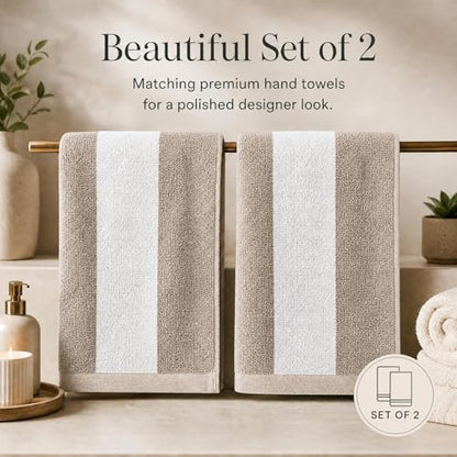 Decorative Hand Towels Set of 2 - Soft Boho Cotton for Bathroom or Kitchen