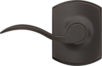 SCHLAGE Accent Lever with Greenwich Trim Hall and Closet Lock in Aged Bronze
